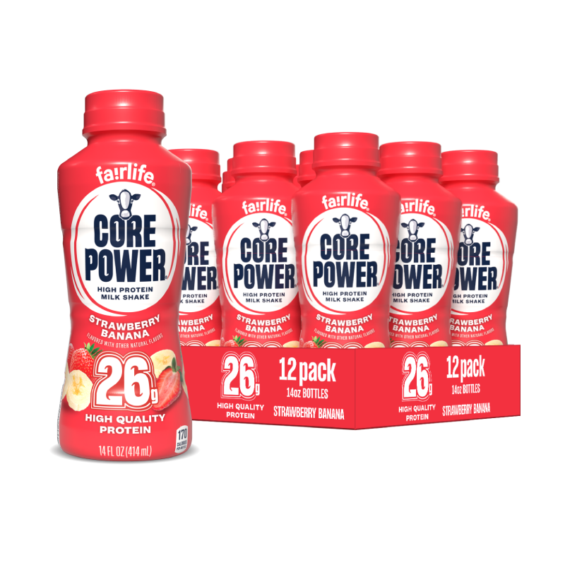 Strawberry Banana High Protein Milkshake