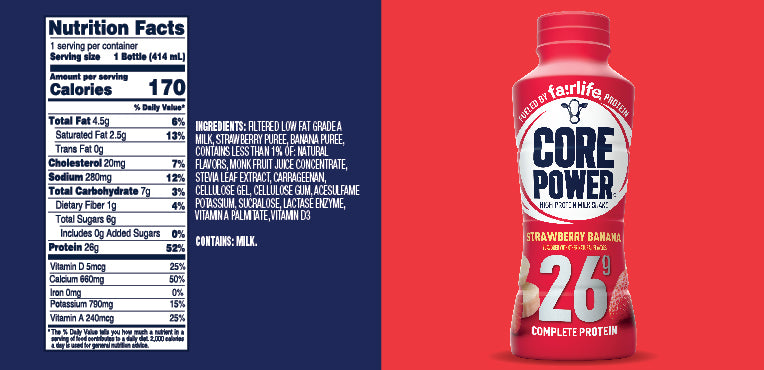 Strawberry Banana High Protein Milkshake