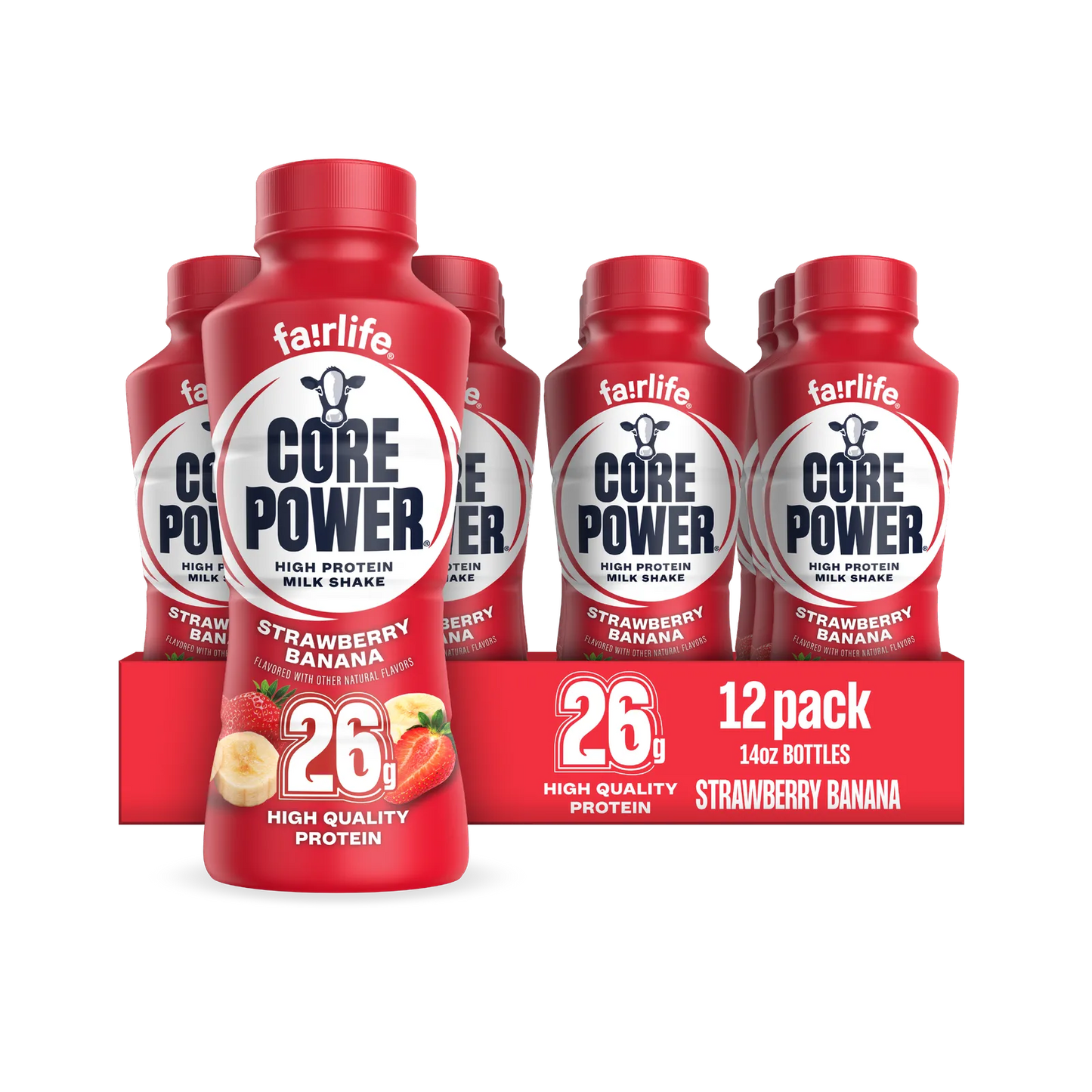 Strawberry Banana High Protein Milkshake