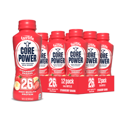 Strawberry Banana High Protein Milkshake