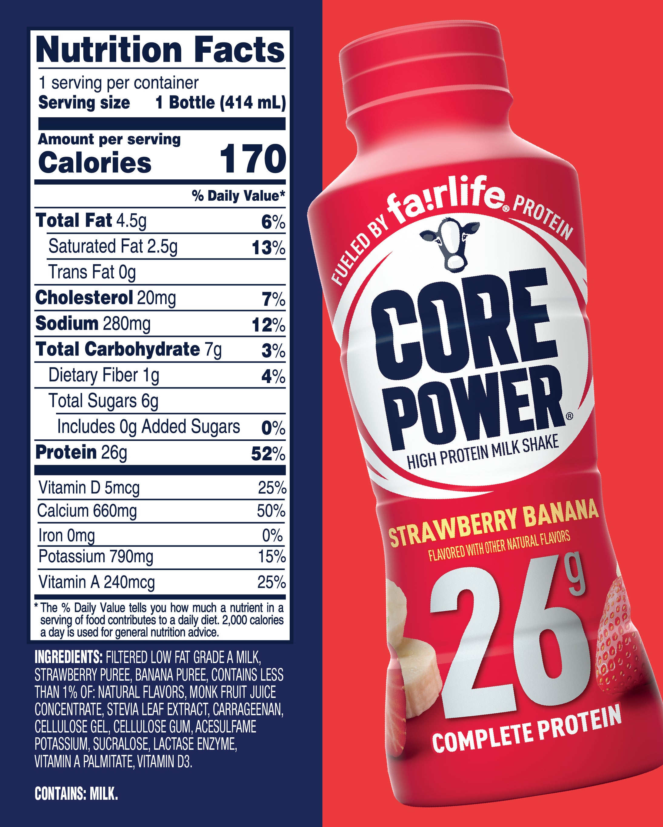 Strawberry Banana High Protein Milkshake Shop Fairlife 5284